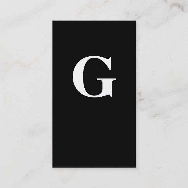 Contemporary Monogram/svartvitt Visitkort (Framsida)