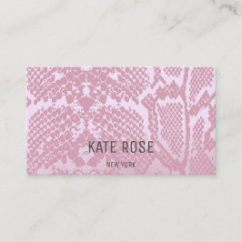 Contemporary Monokromatisk Rosa av Python Skin Visitkort