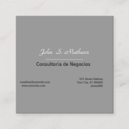Contemporary Neutral Grey Minimalist Professional Fyrkantigt Visitkort