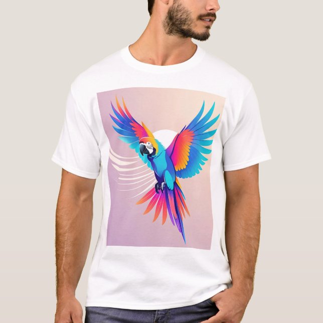 Contemporary och fetstil - Vivid Velocity Parrot S T Shirt (Framsida)