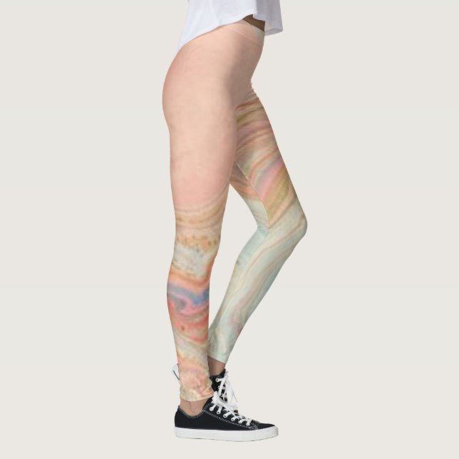 Contemporary och Youthful Peach Mönster Leggings (Höger)