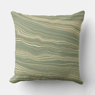 Contemporary Olive Green with Linen Pattern   Kudde