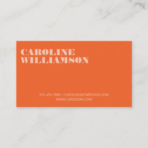 Contemporary Orange - minimalistisk Logotyp med fe Visitkort