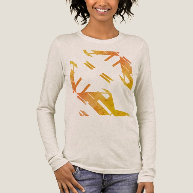 Contemporary Orange Southwest Art-Abstrakt T Shirt (Framsida)