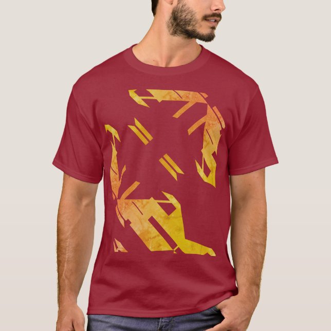 Contemporary Orange Southwest Art-Abstrakt T Shirt (Framsida)