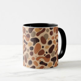 Contemporary Organic Pattern Mug – Earthy Tones Mugg