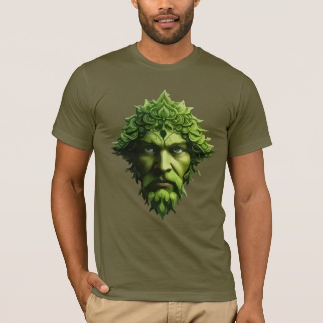 Contemporary Pagan Celtic Greenman T Shirt (Framsida)