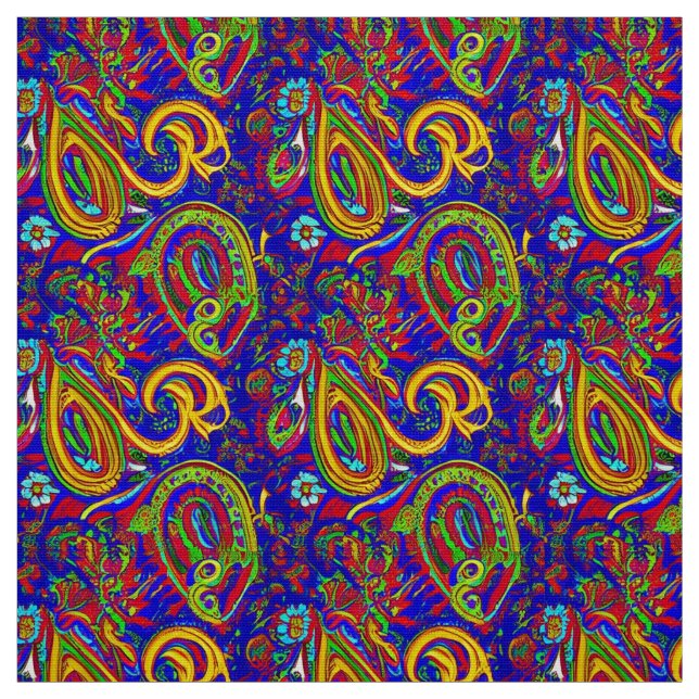 Contemporary Paisley Fabric Design Tyg (Provkarta)