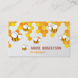 Contemporary Papercut Bees & Honeycomb Biodling Visitkort