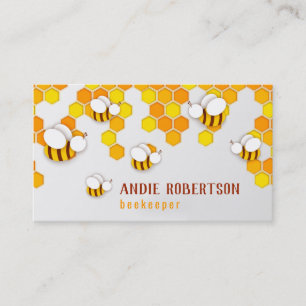 Contemporary Papercut Bees & Honeycomb Biodling Visitkort
