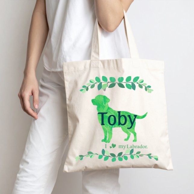 Contemporary Pastel Green Labrador | Custom Gift Tygkasse (Skapare uppladdad)