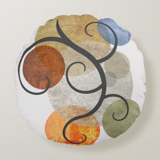 Contemporary Patternes Circles Dekorativ kudde (Framsidan)