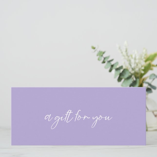 Contemporary Periwinkle Modern Gift Certificate (Stående Fram)