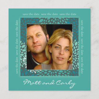 Contemporary Petals Grönt Spara Foto Inbjudan