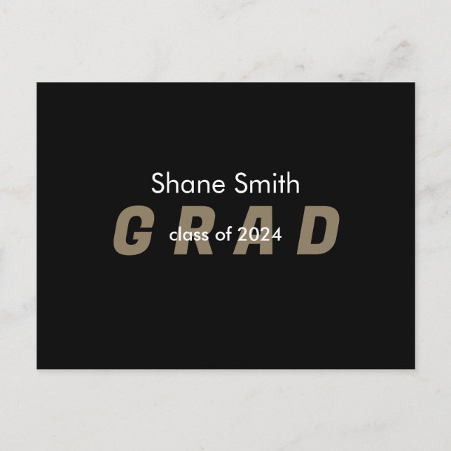 Contemporary Photo Black Studenten-meddelande Vykort (Framsida)