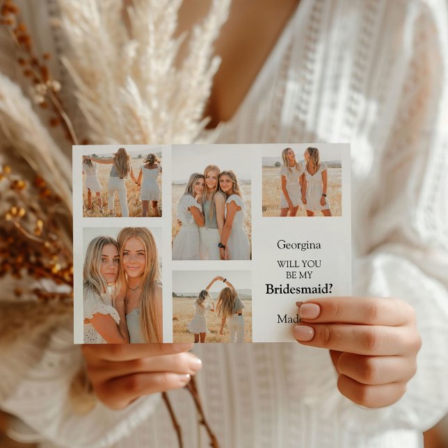 Contemporary Photo Grid blir du min bridesmaid? (Skapare uppladdad)