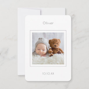 Contemporary Photo Pojke Birth Notice Meddelande