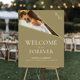 Contemporary Photo Wedding Welcome Sign Poster