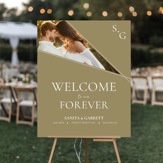 Contemporary Photo Wedding Welcome Sign Poster (Wedding Photo Welcome Sign)
