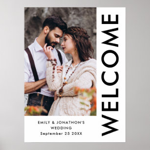 Contemporary Photo Welcome Namn Bröllop Poster