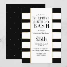 Contemporary Polka dots & Rand Surprise Party Inbjudningar