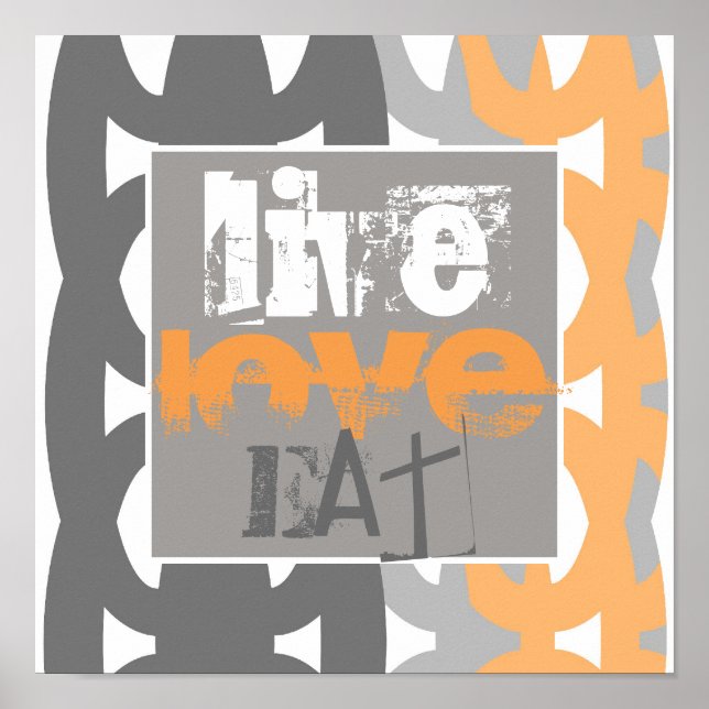 contemporary poster text live kärlek eat (Framsidan)