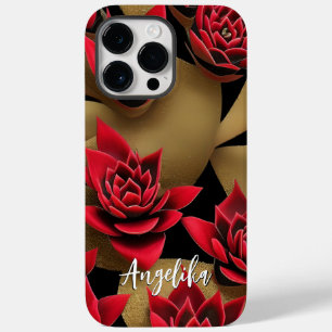 Contemporary Red and Guld Abstrakt Minimalist