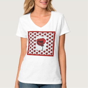 Contemporary Red Poppies Blommigt Art T-Shirt