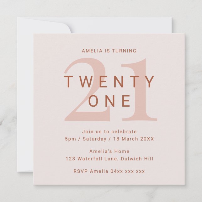 Contemporary Ro 21:a födelsedagsinbjudan Inbjudningar (Framsida)