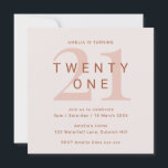 Contemporary Ro 21:a födelsedagsinbjudan Inbjudningar<br><div class="desc">Denna moderna typografi, 21:a födelsedag, är perfekt för en modern födelsedagsfest. Den enkla designen har accenttecken för rosa i ro i en typografisk layout med modern känsla. Anpassade i alla färg. Behålla designen minimal och elegant, som den är, eller anpassa den genom att lägga till egna bilder och teckningar. Om...</div>