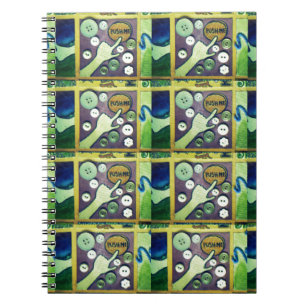 Contemporary Roligt Mosaic Art-utskrift - en lekfu Anteckningsbok