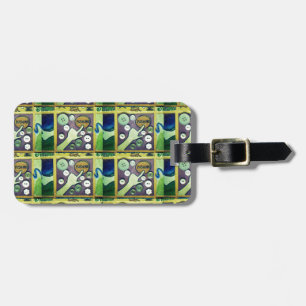 Contemporary Roligt Mosaic Art-utskrift - en lekfu Bagagebricka