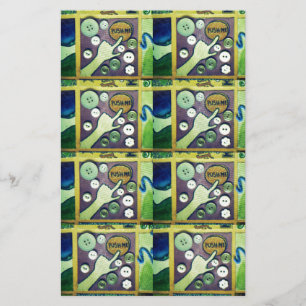Contemporary Roligt Mosaic Art-utskrift - en lekfu Brevpapper