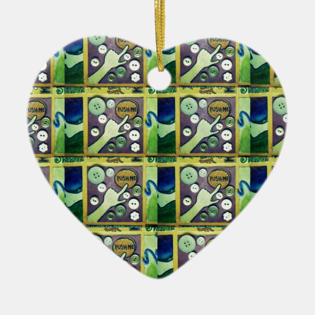 Contemporary Roligt Mosaic Art-utskrift - en lekfu Julgransprydnad Keramik (Framsidan)