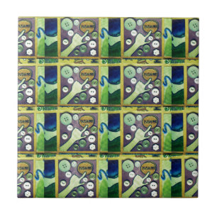 Contemporary Roligt Mosaic Art-utskrift - en lekfu Kakelplatta