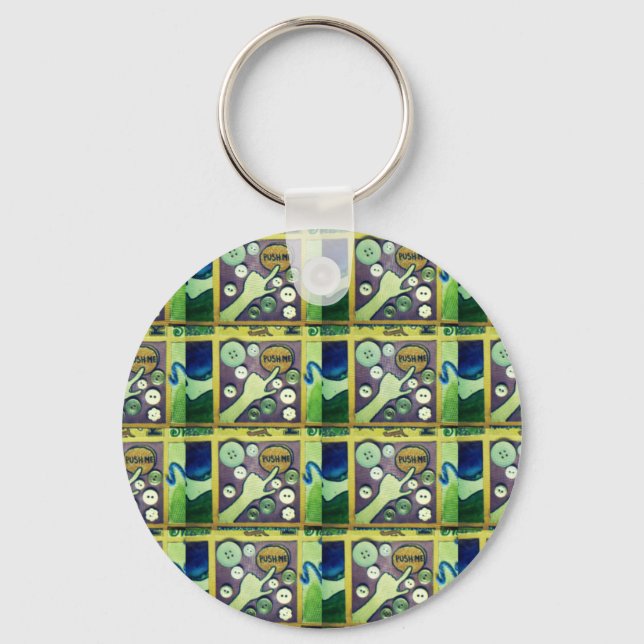 Contemporary Roligt Mosaic Art-utskrift - en lekfu Nyckelring (Framsida)
