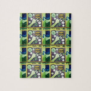 Contemporary Roligt Mosaic Art-utskrift - en lekfu Pussel