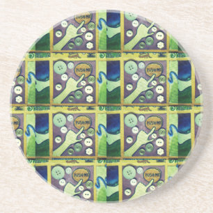 Contemporary Roligt Mosaic Art-utskrift - en lekfu Underlägg