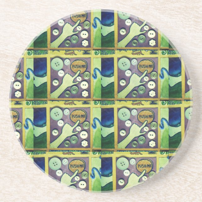 Contemporary Roligt Mosaic Art-utskrift - en lekfu Underlägg (Framsidan)