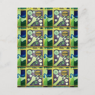 Contemporary Roligt Mosaic Art-utskrift - en lekfu Vykort