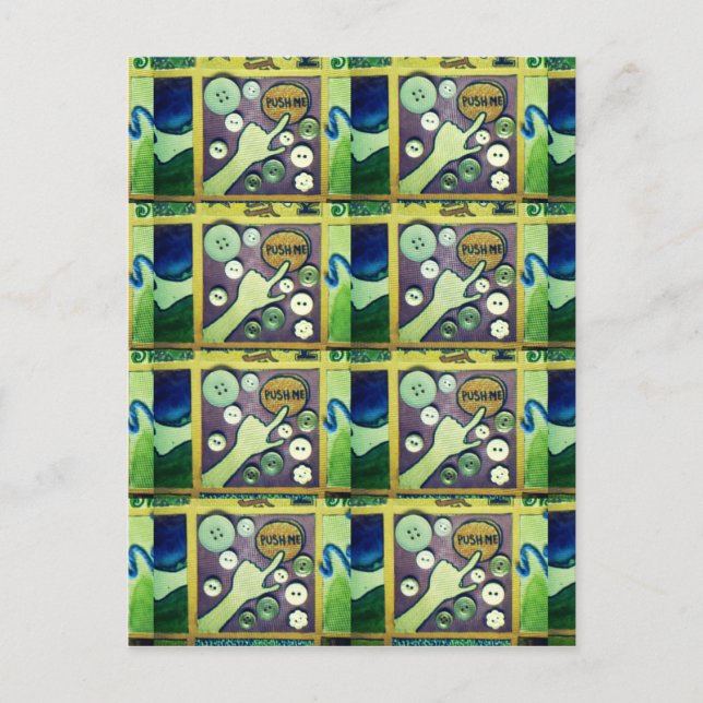 Contemporary Roligt Mosaic Art-utskrift - en lekfu Vykort (Framsida)