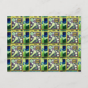 Contemporary Roligt Mosaic Art-utskrift - en lekfu Vykort