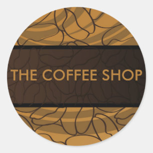 Contemporary, Roligt och färgstark kaféstårning. Runt Klistermärke