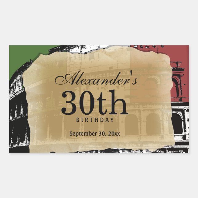 Contemporary Roman Coliseum Vin etikett (Framsida)