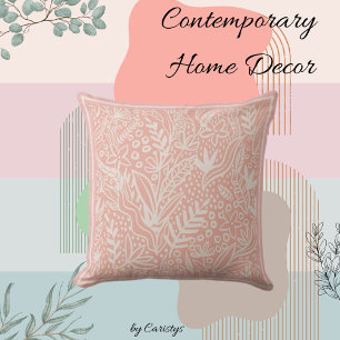 Contemporary Rosa med vita Dekorativ kudde
