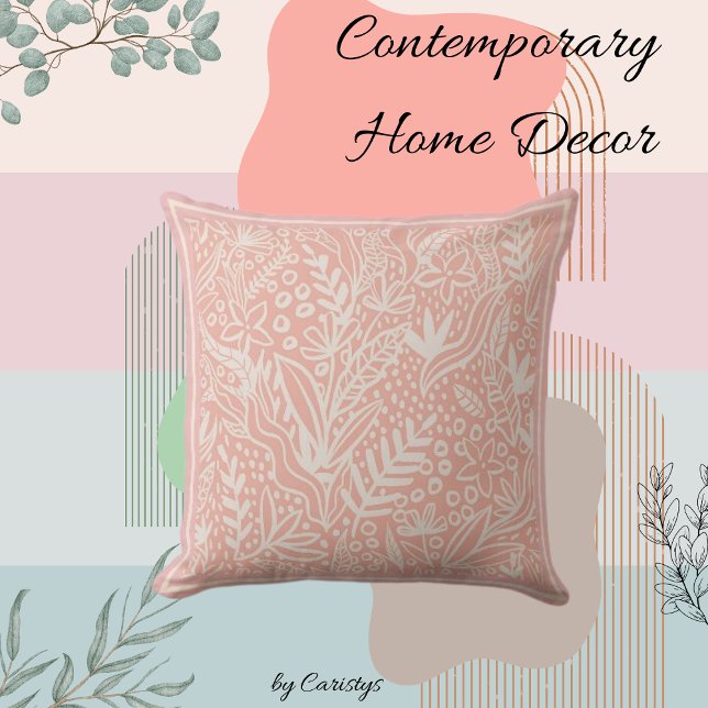 Contemporary  Rosa med vita Dekorativ kudde (Skapare uppladdad)