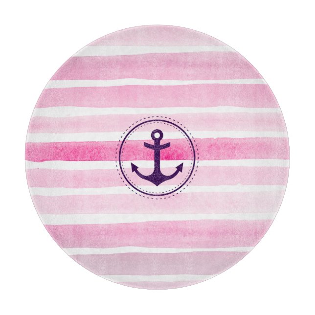 Contemporary Rosa Watercolor Mönster och Anchor (Framsidan)