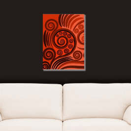 Contemporary Rust Orange Natur inspirerad Fern Cur Poster