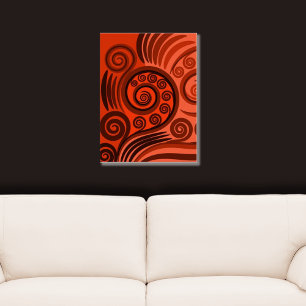 Contemporary Rust Orange Natur inspirerad Fern Cur Poster