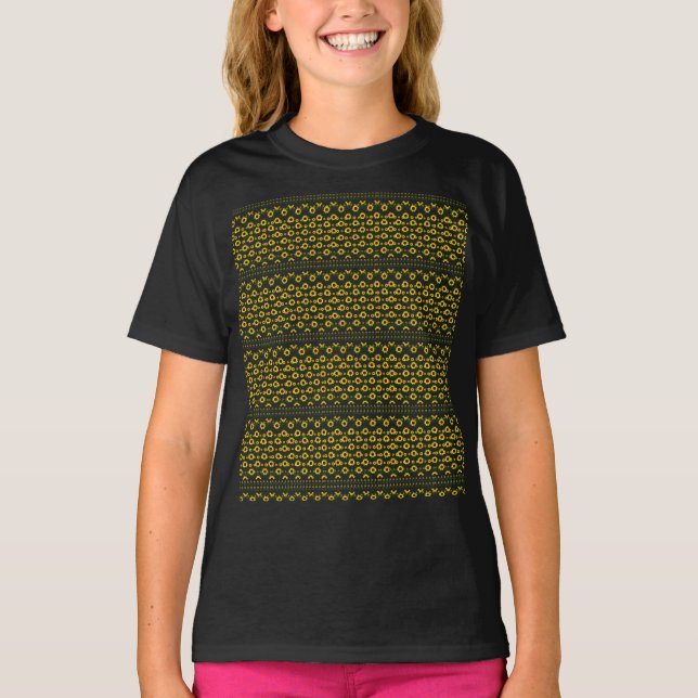 Contemporary Rustic Solros Mönster T Shirt (Framsida)
